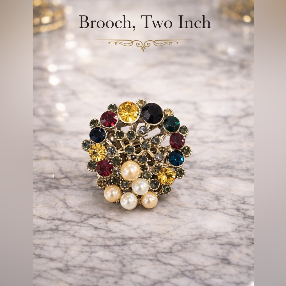 Crystal Pearl Brooch
